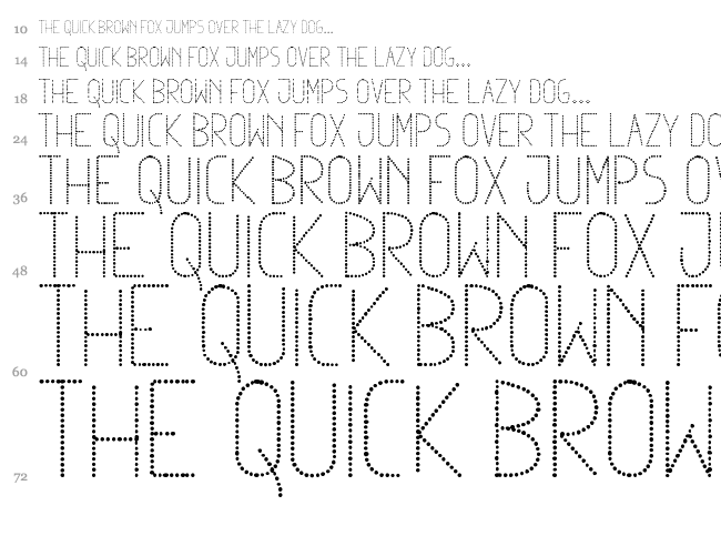 Dowted Remix TFB font waterfall